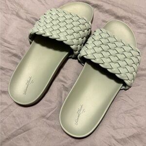 Target Women's Woven Slide Sandals - teal NWOT